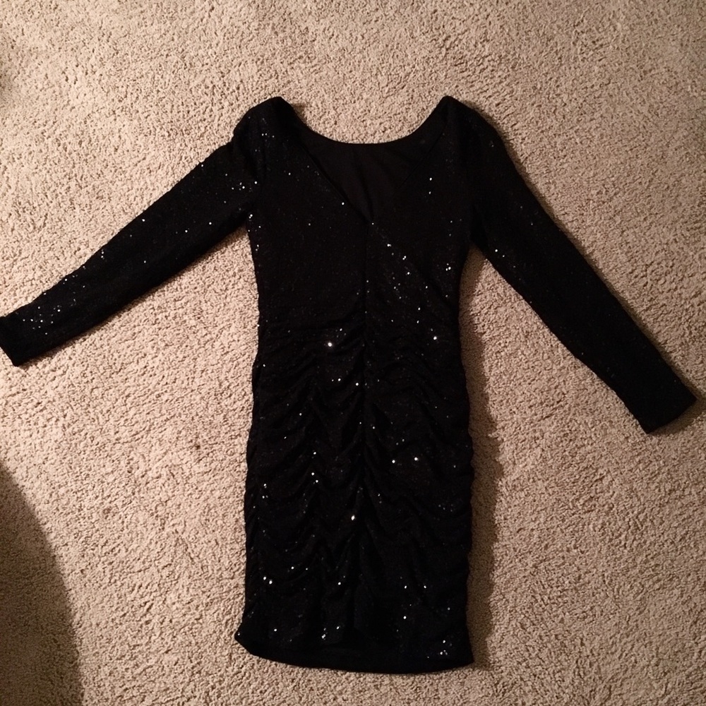 Black Mini Sequin Dress